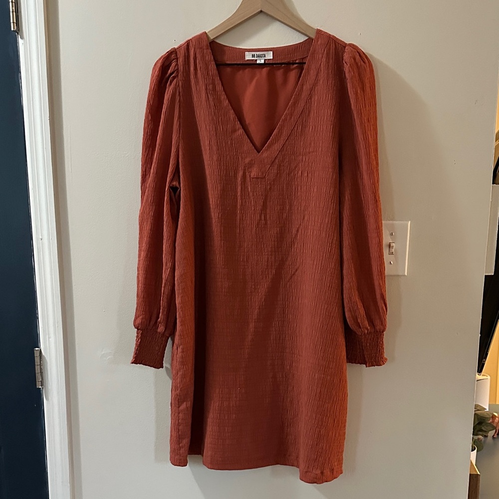 BB Dakota Terracotta Long Sleeve Dress